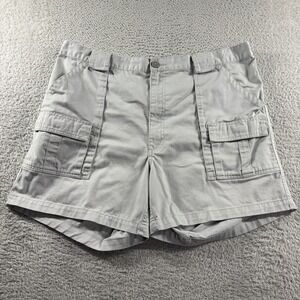 Weekender Trader Cargo Shorts Mens 42 Light Gray 5" Pockets Hiking Elastic Waist